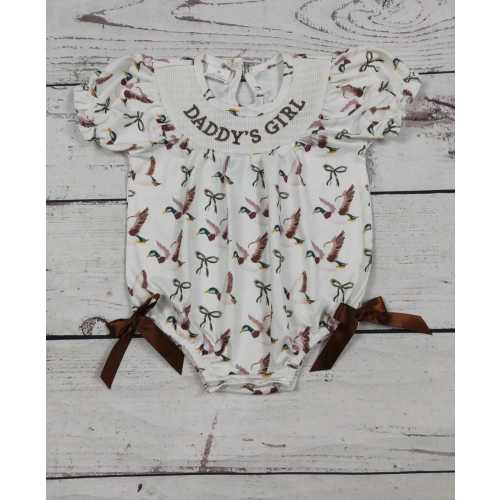 Daddy’s Girl Smocked Duck Print Bubble