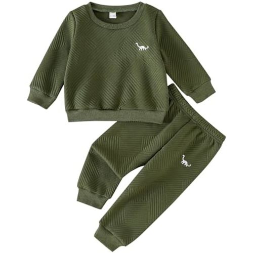 Rosibel Baby Boy Clothes Toddler Sweatsuit Fall Winter Outfits Set 6M-3Y