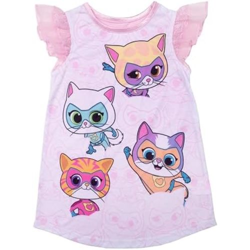 Disney Girls' Dress Nightgown, Short-Sleeve Fantasy Gown, Soft & Cute Pajamas for Kids