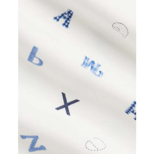 Long-Sleeve Interlock Novelty Alphabet Printed Coverall | Over The Moon