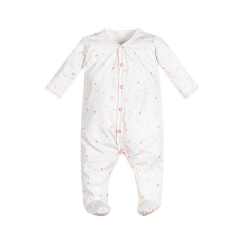 Snap Front Footie - Pink Dots
