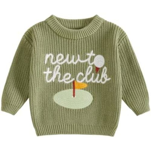 Baby Boy Girl Golf Outfit New to the Club Long Sleeve Knit Fall Sweater