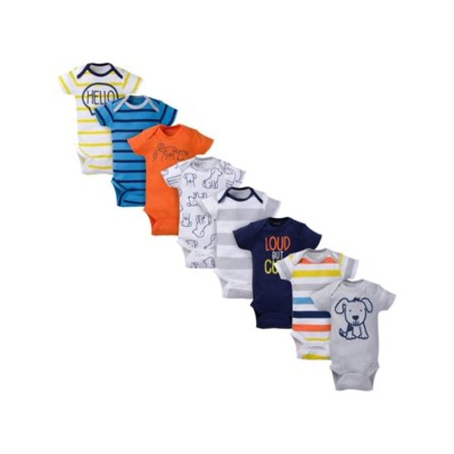 Assorted Short Sleeve Bodysuits Set, 8pk (Baby Boy) - DOG