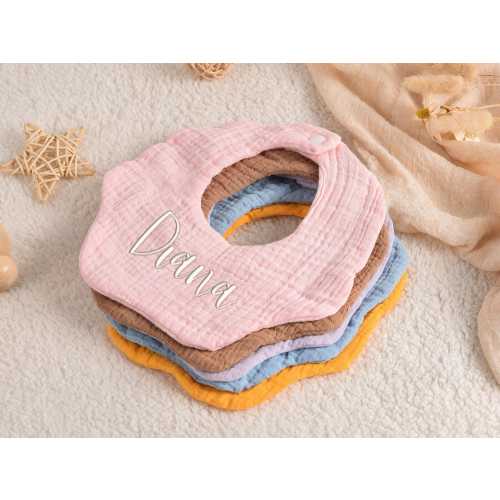 Custom Embroidered Baby Bibs,Personalized  baby Name Bib,Soft Muslin Bib for Baby, Toddler Scarves,Newborn Gifts,Baby Shower Gifts