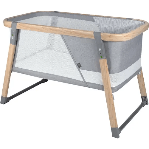 Boppy Portable Baby Bassinet - Lightweight, Low, Fold-Flat Travel Bassinet with Mesh Sides, Anti-Tilt, 2 Custom Fitted Mattress Covers & No Assembly - Gray Pickup Sticks