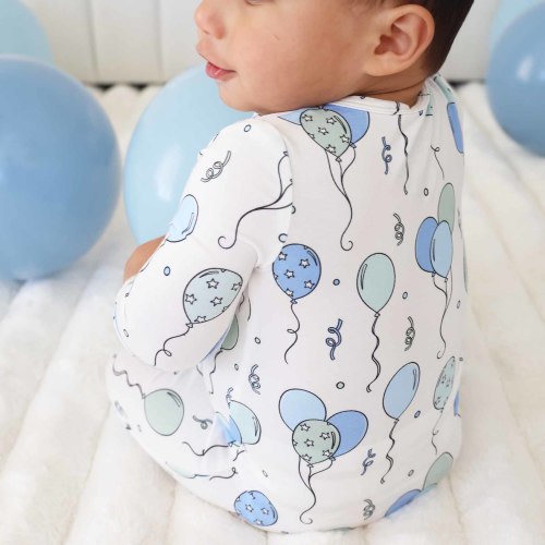 Party Time Zipper Footie | Blue