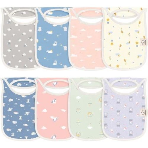 KeaBabies 8-Pack Hallo Baby Drool Bibs , Baby Bibs for Boys, Girls, Pull-on Bibs for Baby Boy, Baby Girl, Baby Bib Unisex