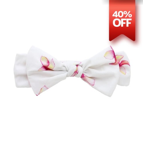 Plumeria Bamboo Bow Headband