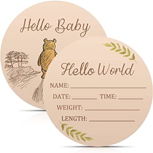 Baby Announcement Sign,Hello World Newborn Sign,Baby Birth Announcement Sign,Baby Name Sign for Photo Prop,Baby Shower Nursery Gift