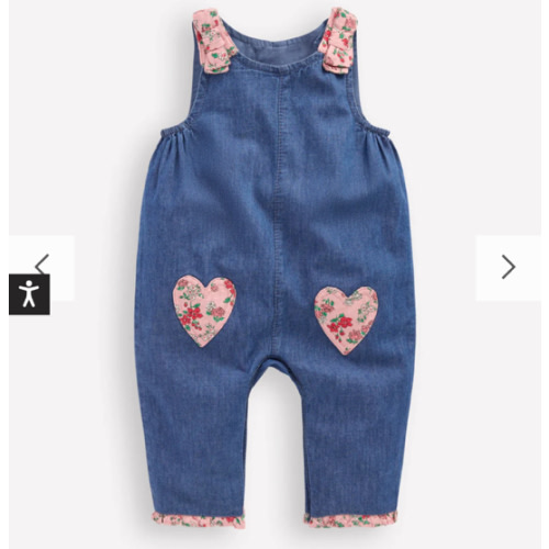 Chambray Romper-Chambray Floral Hearts | Boden USA