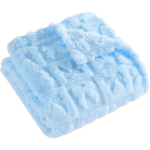 Belle Bow Baby Blanket 30x40 – Ultra Soft Fleece Bow Blanket, Cozy Crib Stroller & Pet Stroller Blanket for Baby Boy & Small Pets, (Baby Blue)