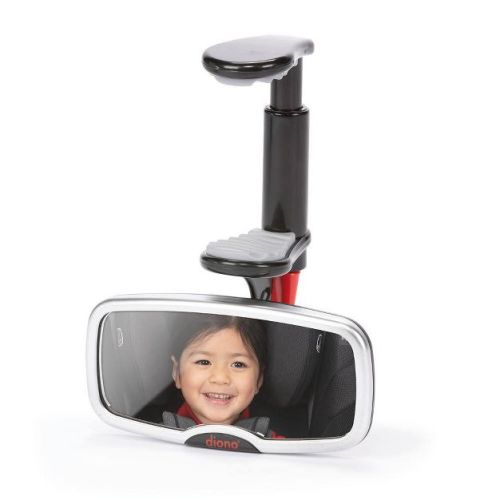 Diono See Me Too Baby Car Mirror: Plastic Back Seat Accessory, Fits Most Car Seats & Booster Seats, Silver Finish