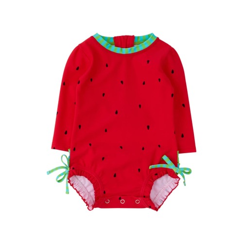 Baby Girls Long Sleeve UPF50+ One Piece Rash Guard, 18-24M
