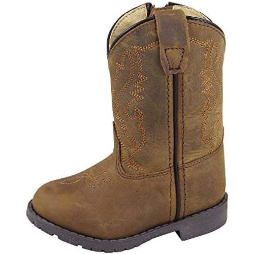 Amazon.com | Smoky Mountain Boots | Hopalong Series | Toddler Western Boot | U-Toe | Genuine Leather | TPR Sole & Walking Heel | Man-Made Lining | Distressed Design | Boots