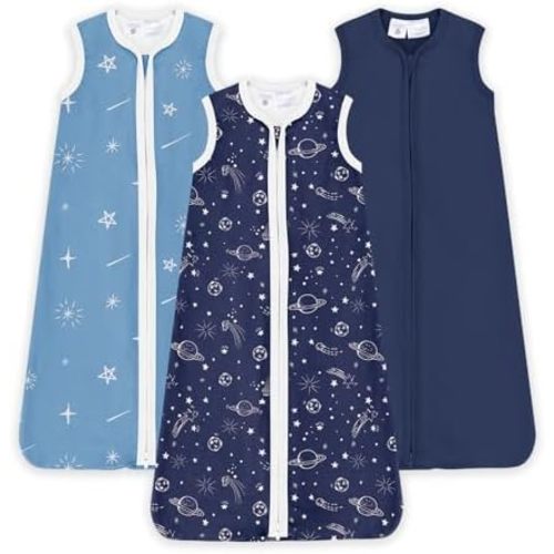 Sleep Sack 0.5 TOG, Soft Baby Wearable Blanket, Lightweight with 2-Way Zipper, 3-Pack for Newborns to Toddlers