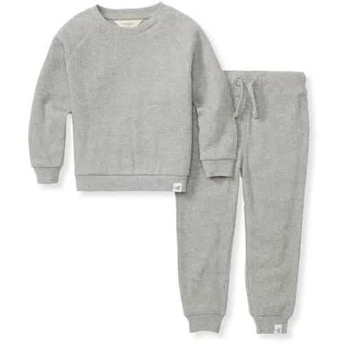 Burt's Bees Baby Baby Boys' Shirt and Pant Set, Top & Bottom Outfit Bundle