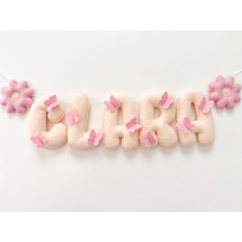 Felt Butterfly Name Banner: Custom Nursery Garland