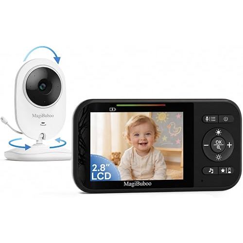 Baby Monitor No WiFi Video Baby Camera Monitor Infrared Night Vision 2-Way Audio Cry Detection 2.8’’ IPS Screen VOX Mode 30H Rechargeable Pan Tilt Zoom