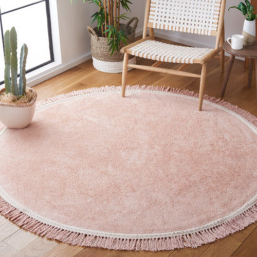 Hardrigg Handwoven Cotton Area Rug in Pink/Ivory | Wayfair