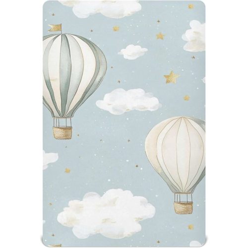 xigua Hot Air Balloons Fitted Crib Sheets for Girls and Boys, Soft Breathable Crib Sheet Suitable for Standard Crib & Toddler Bed 28 x 52 in
