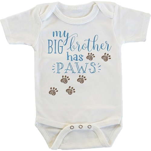 My Big Brother Has Paws in Blue Onesie/Bodysuit