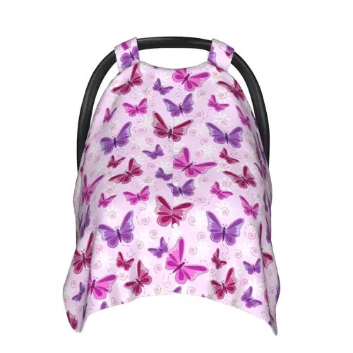 Butterfly Car Seat Cover for Baby in Winter Summer, Nursing Cover for Mom Butterfly Baby Stuff for Baby Girl Boy