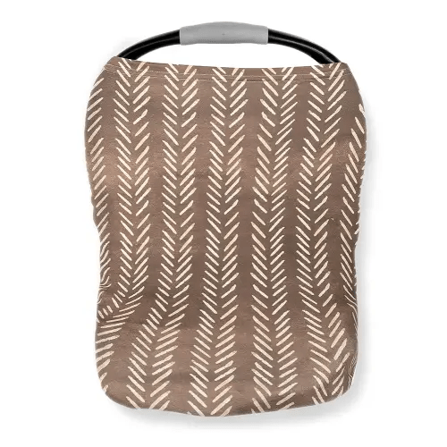 Pobi Baby Premium Multi-Use Cover - Nursing Cover, Baby Car Seat Covers, Shopping Cart, High Chair, and Breastfeeding Cover - Ultra-Soft, Stretchy, Woodland Scarf for Baby and Mom (Wildlife Brown)