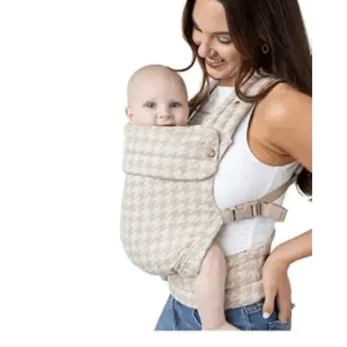 Mabē Monarch Ergonomic Baby Carrier – Premium Cotton Soft Structured Newborn to Toddler Carrier with Hip-Healthy Design, 3 Carry Positions (7-35 lbs), Lightweight & Breathable, (Houndstooth)