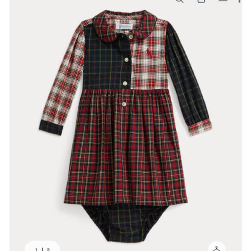 Plaid Cotton Poplin Shirtdress & Bloomer