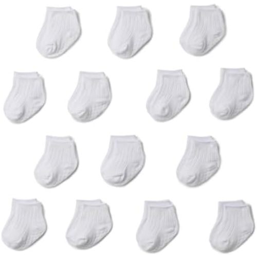 Amazon Essentials Unisex Babies' Non Slip Grip Ribbed Ankle Socks, 14 Pairs