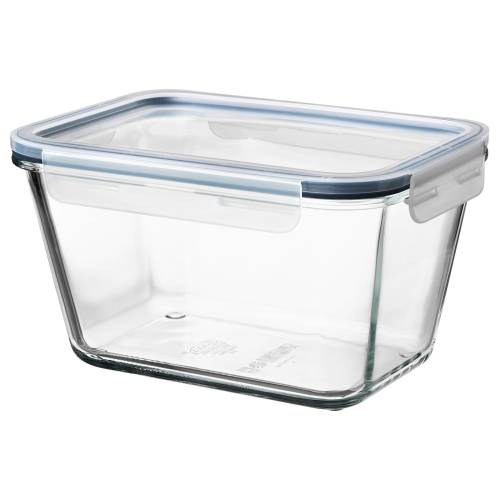 IKEA 365+ Food container with lid - rectangular glass/plastic 61 oz