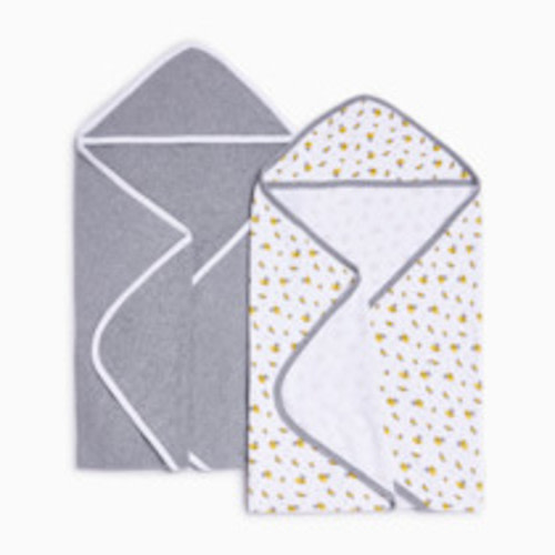 Small Story Organic Towels (2 Pack) - Grey Bees, 0-24