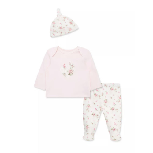 Little Me Baby Girls Lace Floral Set with Hat | Belk
