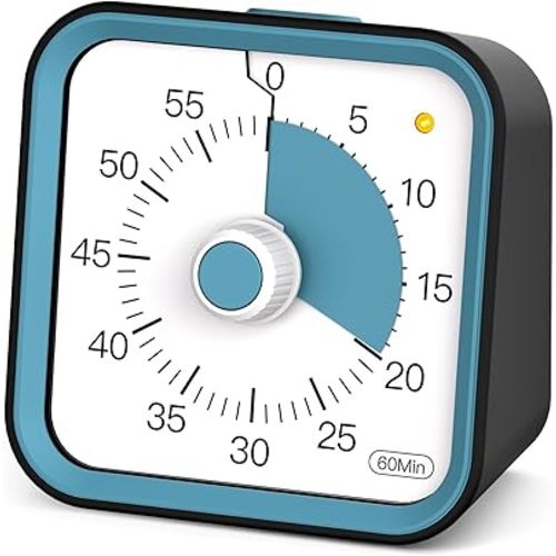Visual Timer for Kids, Countdown Timer with Pause Function, Black