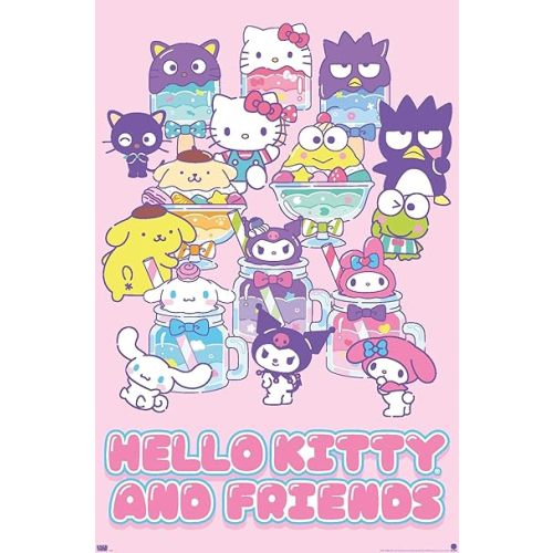 Trends International Hello Kitty and Friends: 24 Summer Fresh - Group Wall Poster, 34L x 22.4W, Unframed Version