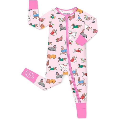 Viscose Derived from Bamboo Baby Footie Pajamas Convertible Newborn Sleeper for Baby Girl Zipper Onesie 0-24M