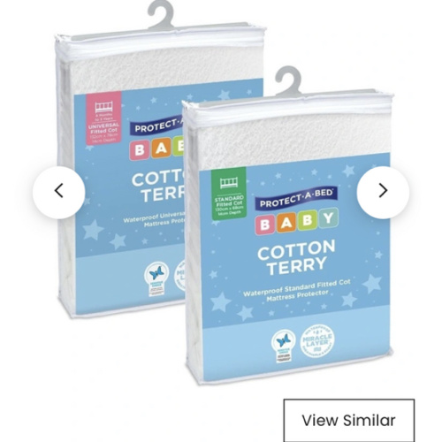 Kids Cotton Terry Waterproof Fitted Cot Mattress Protector