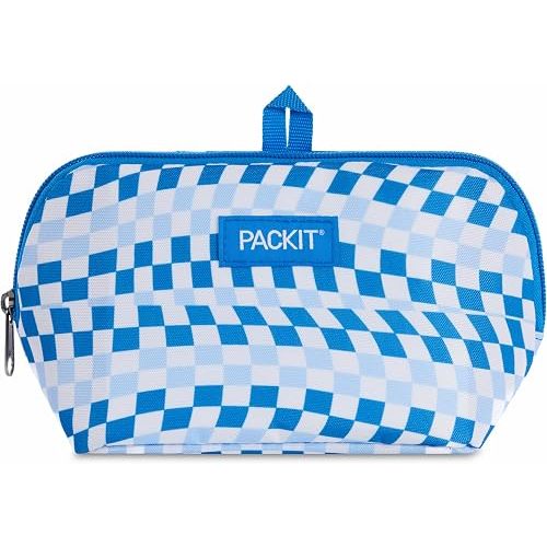 PackIt Freezable Snack Bag, Blue Skate Checker