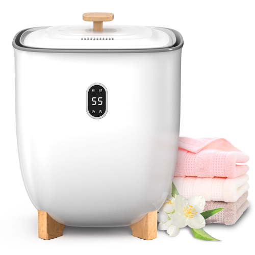 KISSAIR Towel Warmer, 25L Electric Hot Towel Warmer Bucket with 2 Heating Modes, Adjustable Timer, LED Display, Fragrance Holder