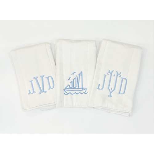 Monogrammed Burp Cloth Set | Embroidered Burp Cloth Set | Personalized Burp Cloth Set | Personalized Baby Shower Gift