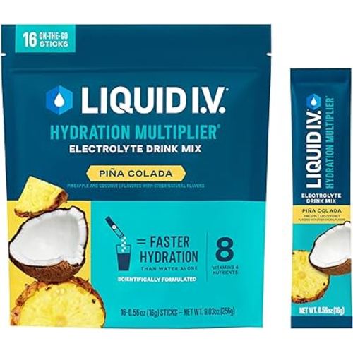 Liquid I.V.® Hydration Multiplier - Pina Colada | Electrolyte Powder Drink Mix | 1 Pack (16 Servings)