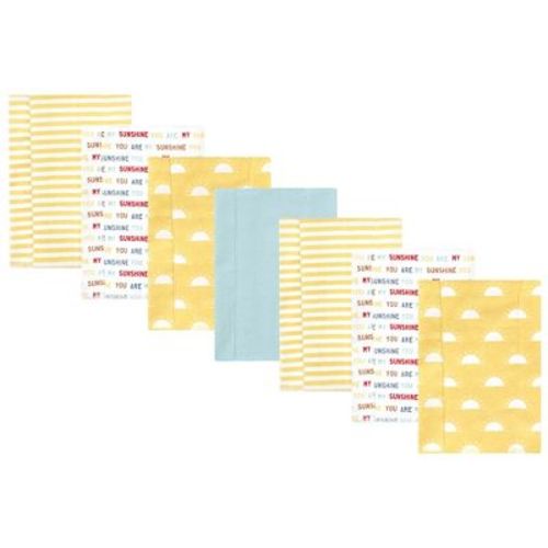 Hudson Baby Cotton Flannel Burp Cloths, My Sunshine 7 Pack, One Size