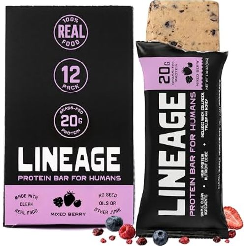 Lineage Provisions Mixed Berry Protein Bars, 12 Pack