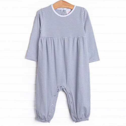 Charles Romper, Slate Blue Stripe – Stitchy Fish
