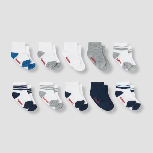 Hanes Toddler Boys' 10pk Ankle Socks - Colors May Vary