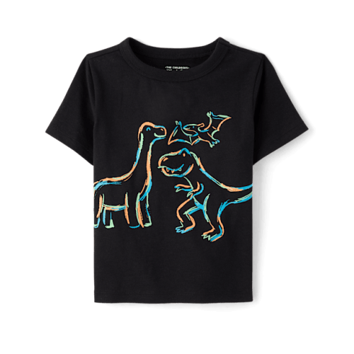 Baby And Toddler Boys Dino Graphic Tee - Black