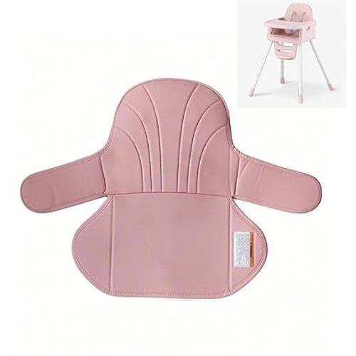 Cojín para Silla Alta - Cojín para Silla Alta de Uso Fácil, Funda Suave con Arnés de 3-5 Puntos para Bebé, Respaldo Acolchado, Rosa