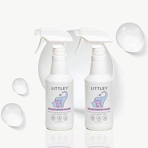 Littley Toy & Surface Cleaner | 2 Pack | Alcohol-Free HOCl Spray for Baby Toys & High-Touch Surfaces | Fragrance-Free Formula | Gentle Cleaning for Everyday Messes | 16 oz