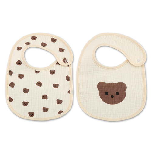 Baby Cotton Bib 2pcs Toddler Waterproof Saliva Towel Feeding Burp Cloth for Infant Girls Boys Baby Shower Gift
