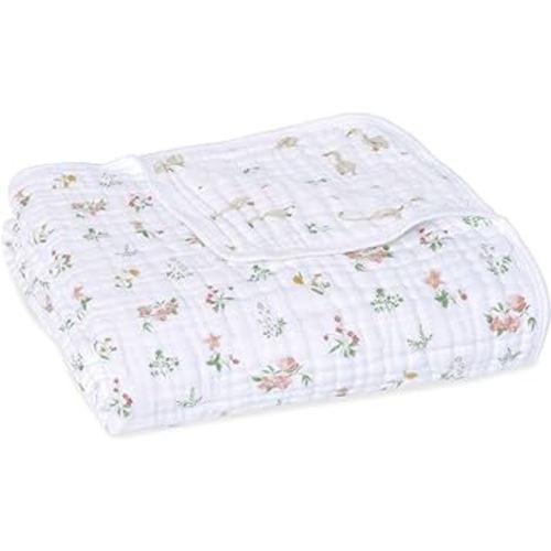 aden + anais Essentials Dream Blanket, Muslin Baby Blankets for Girls & Boys, Ideal Lightweight Newborn Nursery & Crib Blanket, Country Floral